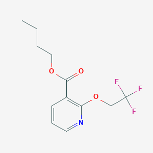 molecular formula C12H14F3NO3 B2415602 Butyl 2-(2,2,2-trifluoroethoxy)nicotinate CAS No. 680213-93-8