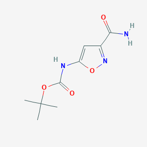 molecular formula C9H13N3O4 B2415603 tert-butyl N-(3-carbamoyl-1,2-oxazol-5-yl)carbamate CAS No. 1803603-93-1