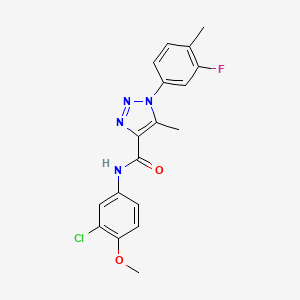 molecular formula C18H16ClFN4O2 B2415630 N-(3-chloro-4-methoxyphenyl)-1-(3-fluoro-4-methylphenyl)-5-methyl-1H-1,2,3-triazole-4-carboxamide CAS No. 899723-89-8