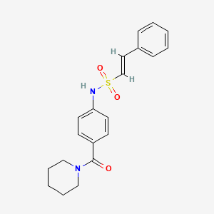 (E)-2-phenyl-N-[4-(piperidine-1-carbonyl)phenyl]ethenesulfonamide
