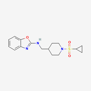 N-[(1-Cyclopropylsulfonylpiperidin-4-yl)methyl]-1,3-benzoxazol-2-amine
