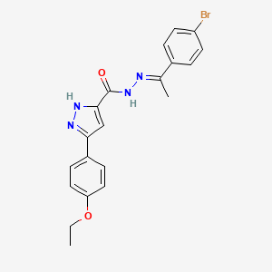 molecular formula C20H19BrN4O2 B2415652 N-[(E)-1-(4-bromophenyl)ethylideneamino]-3-(4-ethoxyphenyl)-1H-pyrazole-5-carboxamide CAS No. 1285536-66-4