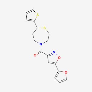 (5-(Furan-2-yl)isoxazol-3-yl)(7-(thiophen-2-yl)-1,4-thiazepan-4-yl)methanone