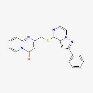 2-(((2-phenylpyrazolo[1,5-a]pyrazin-4-yl)thio)methyl)-4H-pyrido[1,2-a]pyrimidin-4-one
