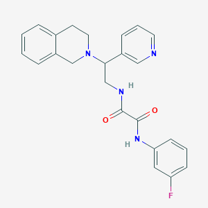 molecular formula C24H23FN4O2 B2415663 N'-(3-fluorophenyl)-N-[2-(pyridin-3-yl)-2-(1,2,3,4-tetrahydroisoquinolin-2-yl)ethyl]ethanediamide CAS No. 903324-05-0