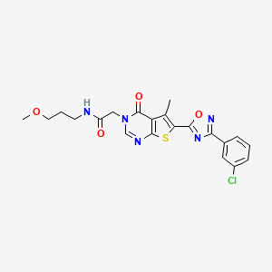 2-(6-(3-(3-chlorophenyl)-1,2,4-oxadiazol-5-yl)-5-methyl-4-oxothieno[2,3-d]pyrimidin-3(4H)-yl)-N-(3-methoxypropyl)acetamide