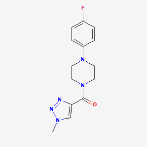 molecular formula C14H16FN5O B2415683 (4-(4-fluorophenyl)piperazin-1-yl)(1-methyl-1H-1,2,3-triazol-4-yl)methanone CAS No. 1235324-66-9