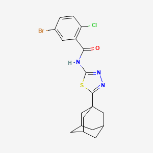 molecular formula C19H19BrClN3OS B2415689 N-[5-(adamantan-1-yl)-1,3,4-thiadiazol-2-yl]-5-bromo-2-chlorobenzamide CAS No. 391865-98-8