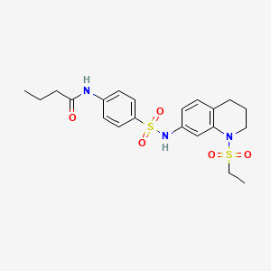 N-(4-(N-(1-(ethylsulfonyl)-1,2,3,4-tetrahydroquinolin-7-yl)sulfamoyl)phenyl)butyramide