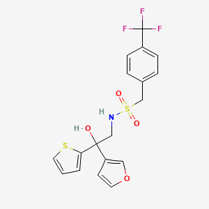 N-(2-(furan-3-yl)-2-hydroxy-2-(thiophen-2-yl)ethyl)-1-(4-(trifluoromethyl)phenyl)methanesulfonamide