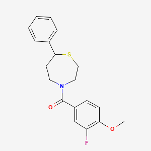 (3-Fluoro-4-methoxyphenyl)(7-phenyl-1,4-thiazepan-4-yl)methanone