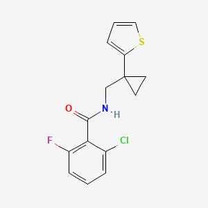 2-chloro-6-fluoro-N-((1-(thiophen-2-yl)cyclopropyl)methyl)benzamide