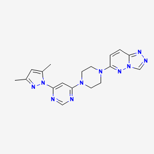 4-(3,5-dimethyl-1H-pyrazol-1-yl)-6-(4-{[1,2,4]triazolo[4,3-b]pyridazin-6-yl}piperazin-1-yl)pyrimidine