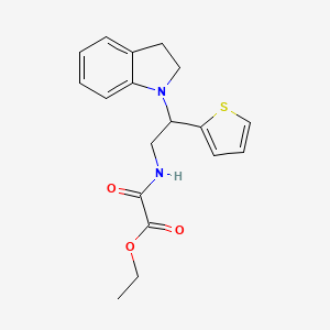 Ethyl 2-((2-(indolin-1-yl)-2-(thiophen-2-yl)ethyl)amino)-2-oxoacetate