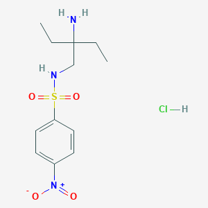 molecular formula C12H20ClN3O4S B2415731 N-(2-Amino-2-ethylbutyl)-4-nitrobenzenesulfonamide;hydrochloride CAS No. 1465348-06-4