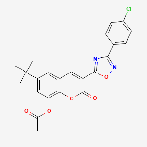 6-tert-butyl-3-[3-(4-chlorophenyl)-1,2,4-oxadiazol-5-yl]-2-oxo-2H-chromen-8-yl acetate
