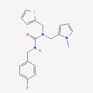 3-(4-fluorobenzyl)-1-((1-methyl-1H-pyrrol-2-yl)methyl)-1-(thiophen-2-ylmethyl)urea