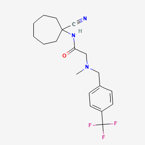 molecular formula C19H24F3N3O B2415742 N-(1-cyanocycloheptyl)-2-[methyl({[4-(trifluoromethyl)phenyl]methyl})amino]acetamide CAS No. 1050651-66-5