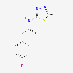 molecular formula C11H10FN3OS B2415754 2-(4-fluorophenyl)-N-(5-methyl-1,3,4-thiadiazol-2-yl)acetamide CAS No. 432529-08-3
