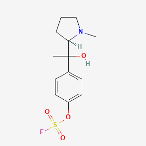 molecular formula C13H18FNO4S B2415757 (2R)-2-[1-(4-Fluorosulfonyloxyphenyl)-1-hydroxyethyl]-1-methylpyrrolidine CAS No. 2411183-21-4