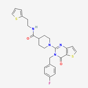 1-(3-(4-fluorobenzyl)-4-oxo-3,4-dihydrothieno[3,2-d]pyrimidin-2-yl)-N-(2-(thiophen-2-yl)ethyl)piperidine-4-carboxamide