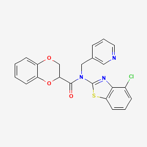 molecular formula C22H16ClN3O3S B2415765 N-(4-chlorobenzo[d]thiazol-2-yl)-N-(pyridin-3-ylmethyl)-2,3-dihydrobenzo[b][1,4]dioxine-2-carboxamide CAS No. 895017-33-1