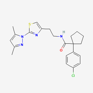 1-(4-chlorophenyl)-N-(2-(2-(3,5-dimethyl-1H-pyrazol-1-yl)thiazol-4-yl)ethyl)cyclopentanecarboxamide