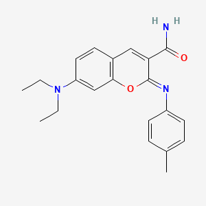 (2Z)-7-(diethylamino)-2-[(4-methylphenyl)imino]-2H-chromene-3-carboxamide