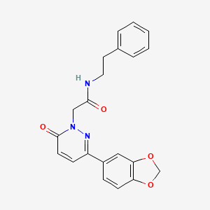 2-(3-(benzo[d][1,3]dioxol-5-yl)-6-oxopyridazin-1(6H)-yl)-N-phenethylacetamide