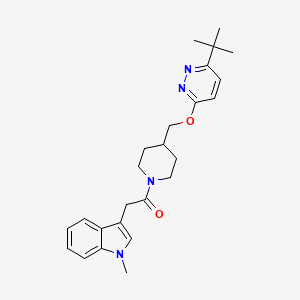 molecular formula C25H32N4O2 B2415776 1-[4-[(6-Tert-butylpyridazin-3-yl)oxymethyl]piperidin-1-yl]-2-(1-methylindol-3-yl)ethanone CAS No. 2309309-47-3