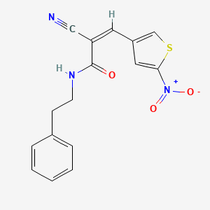 (Z)-2-cyano-3-(5-nitrothiophen-3-yl)-N-(2-phenylethyl)prop-2-enamide