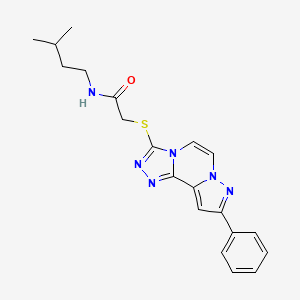 molecular formula C20H22N6OS B2415781 N-(3-METHYLBUTYL)-2-[(9-PHENYLPYRAZOLO[1,5-A][1,2,4]TRIAZOLO[3,4-C]PYRAZIN-3-YL)SULFANYL]ACETAMIDE CAS No. 1207059-82-2