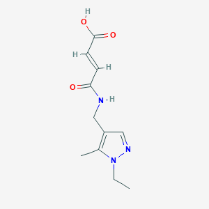 molecular formula C11H15N3O3 B2415785 (2E)-4-{[(1-ethyl-5-methyl-1H-pyrazol-4-yl)methyl]amino}-4-oxobut-2-enoic acid CAS No. 1006247-25-1