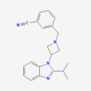 3-[[3-(2-Propan-2-ylbenzimidazol-1-yl)azetidin-1-yl]methyl]benzonitrile