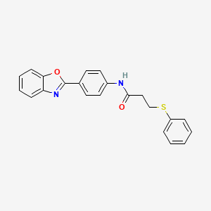 N-(4-(benzo[d]oxazol-2-yl)phenyl)-3-(phenylthio)propanamide
