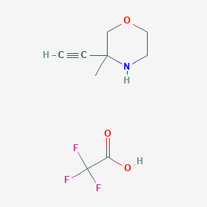 molecular formula C9H12F3NO3 B2415842 3-Ethynyl-3-methylmorpholine;2,2,2-trifluoroacetic acid CAS No. 2470435-37-9