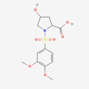 molecular formula C13H17NO7S B2415845 1-[(3,4-二甲氧基苯基)磺酰基]-4-羟基-2-吡咯烷羧酸 CAS No. 251097-85-5