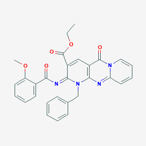 molecular formula C29H24N4O5 B2415847 (Z)-ethyl 1-benzyl-2-((2-methoxybenzoyl)imino)-5-oxo-2,5-dihydro-1H-dipyrido[1,2-a:2',3'-d]pyrimidine-3-carboxylate CAS No. 534581-36-7