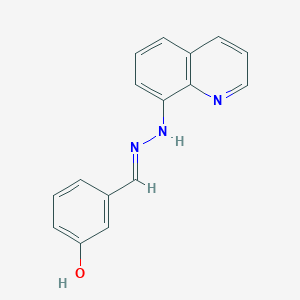 molecular formula C16H13N3O B2415850 3-Hydroxybenzaldehyde quinolin-8-ylhydrazone CAS No. 1429220-53-0