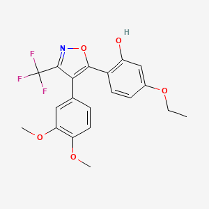 molecular formula C20H18F3NO5 B2415855 2-[4-(3,4-Dimethoxyphenyl)-3-(trifluoromethyl)-1,2-oxazol-5-yl]-5-ethoxyphenol CAS No. 903586-90-3