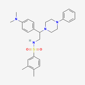 molecular formula C28H36N4O2S B2415859 N-(2-(4-(dimethylamino)phenyl)-2-(4-phenylpiperazin-1-yl)ethyl)-3,4-dimethylbenzenesulfonamide CAS No. 946317-03-9