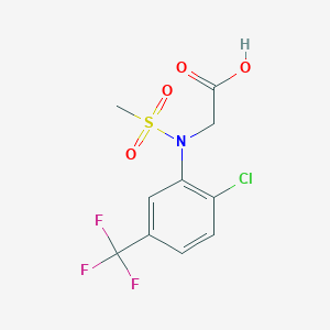 molecular formula C10H9ClF3NO4S B2415860 N-[2-chloro-5-(trifluoromethyl)phenyl]-N-(methylsulfonyl)glycine CAS No. 431908-96-2