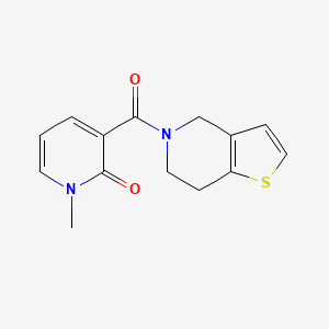 molecular formula C14H14N2O2S B2415862 1-methyl-3-(4,5,6,7-tetrahydrothieno[3,2-c]pyridine-5-carbonyl)pyridin-2(1H)-one CAS No. 2034456-65-8