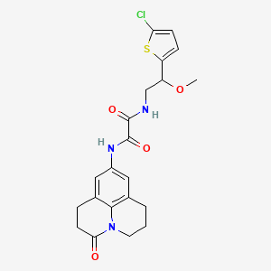 N1-(2-(5-chlorothiophen-2-yl)-2-methoxyethyl)-N2-(3-oxo-1,2,3,5,6,7-hexahydropyrido[3,2,1-ij]quinolin-9-yl)oxalamide