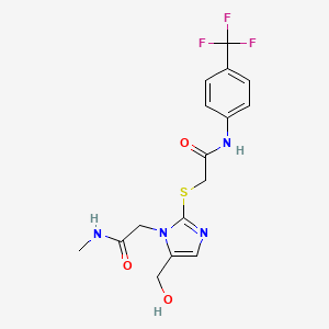 2-((5-(hydroxymethyl)-1-(2-(methylamino)-2-oxoethyl)-1H-imidazol-2-yl)thio)-N-(4-(trifluoromethyl)phenyl)acetamide