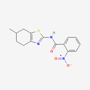 molecular formula C15H15N3O3S B2415894 N-(6-methyl-4,5,6,7-tetrahydro-1,3-benzothiazol-2-yl)-2-nitrobenzamide CAS No. 312941-24-5