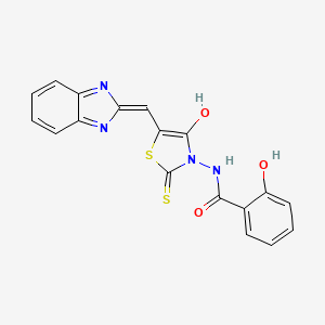 (Z)-N-(5-((1H-benzo[d]imidazol-2-yl)methylene)-4-oxo-2-thioxothiazolidin-3-yl)-2-hydroxybenzamide