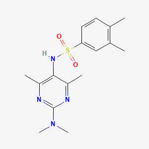 N-(2-(dimethylamino)-4,6-dimethylpyrimidin-5-yl)-3,4-dimethylbenzenesulfonamide
