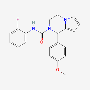 molecular formula C21H20FN3O2 B2415915 N-(2-fluorophenyl)-1-(4-methoxyphenyl)-1H,2H,3H,4H-pyrrolo[1,2-a]pyrazine-2-carboxamide CAS No. 900002-30-4