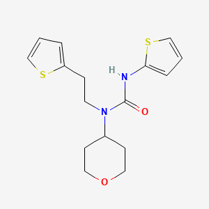 1-(tetrahydro-2H-pyran-4-yl)-3-(thiophen-2-yl)-1-(2-(thiophen-2-yl)ethyl)urea